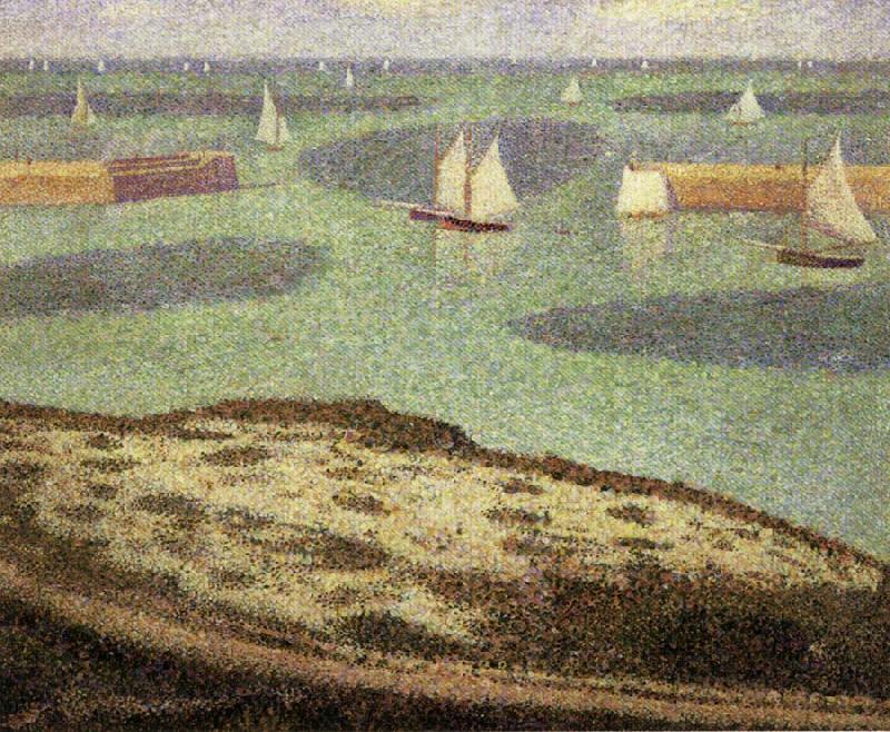 Georges Seurat Port-en-Bessin,Entrance to the Harbor Norge oil painting art